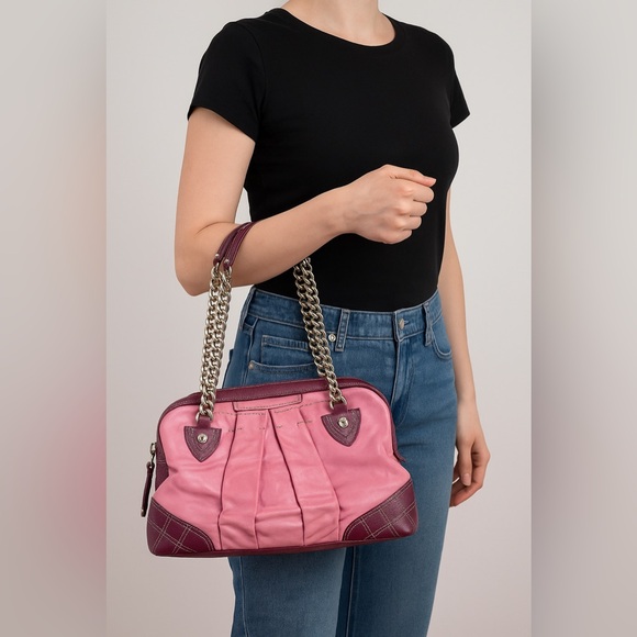 Marc Jacobs Y2K Vintage Purple Leather Bag Chain Handle Old Money Quiet Luxury